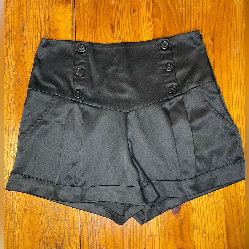 Better Be Black High Waist Satin Women's Shorts